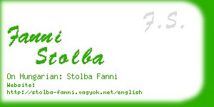 fanni stolba business card
